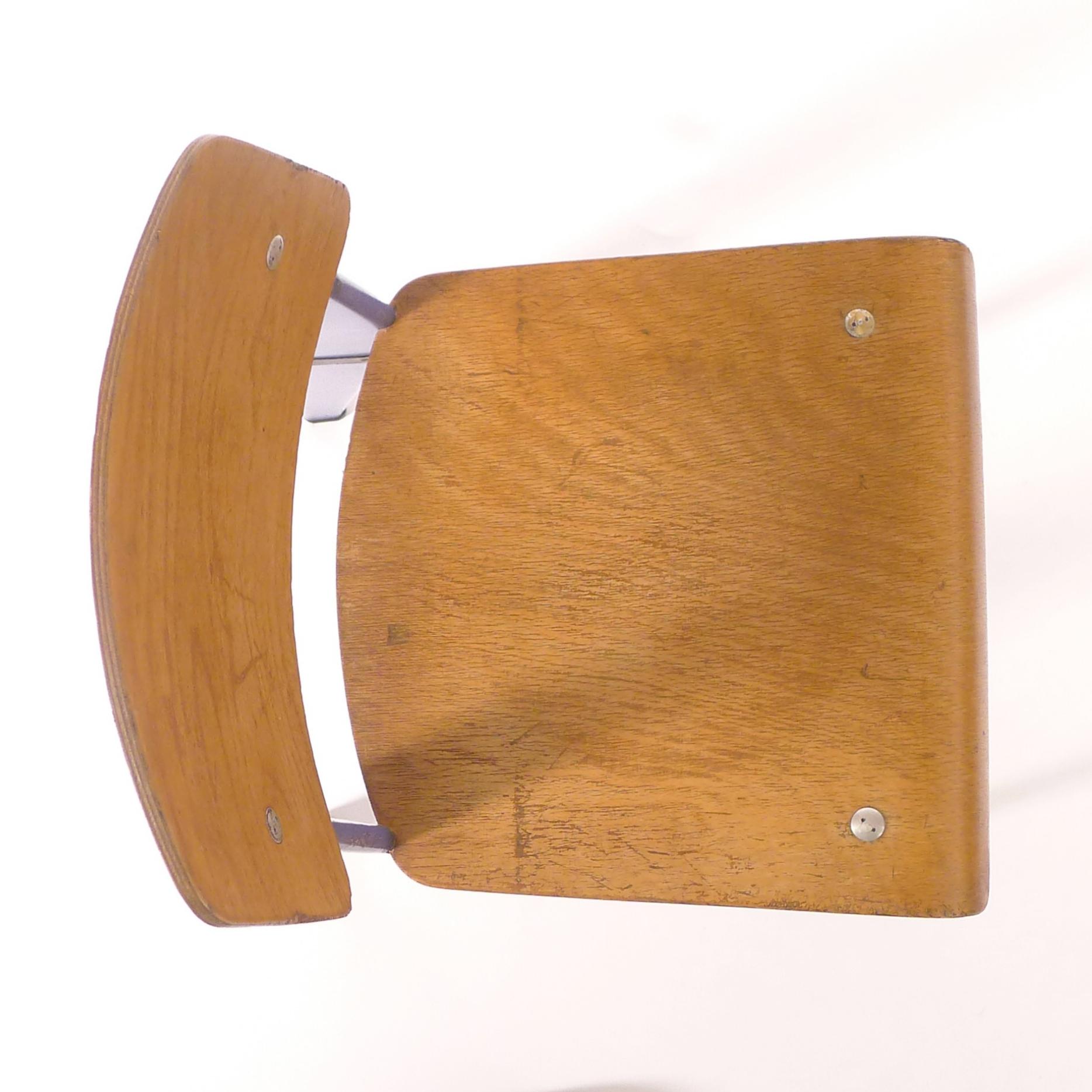 Jean Prouvé, Standard Chair, model 305, from the CEA, Marcoule, authentic c.1954 1