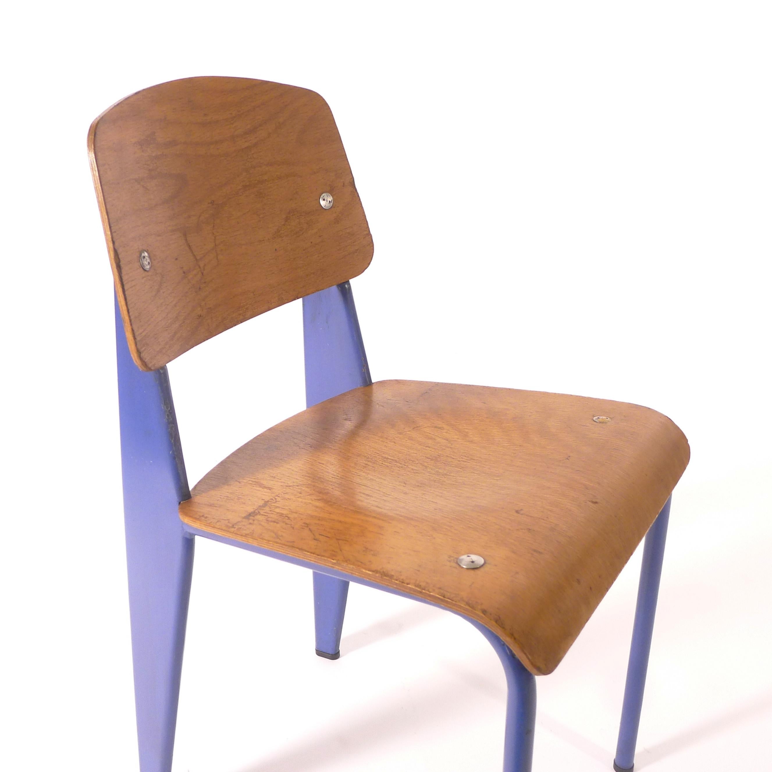 Jean Prouvé, Standard Chair, model 305, from the CEA, Marcoule, authentic c.1954 2
