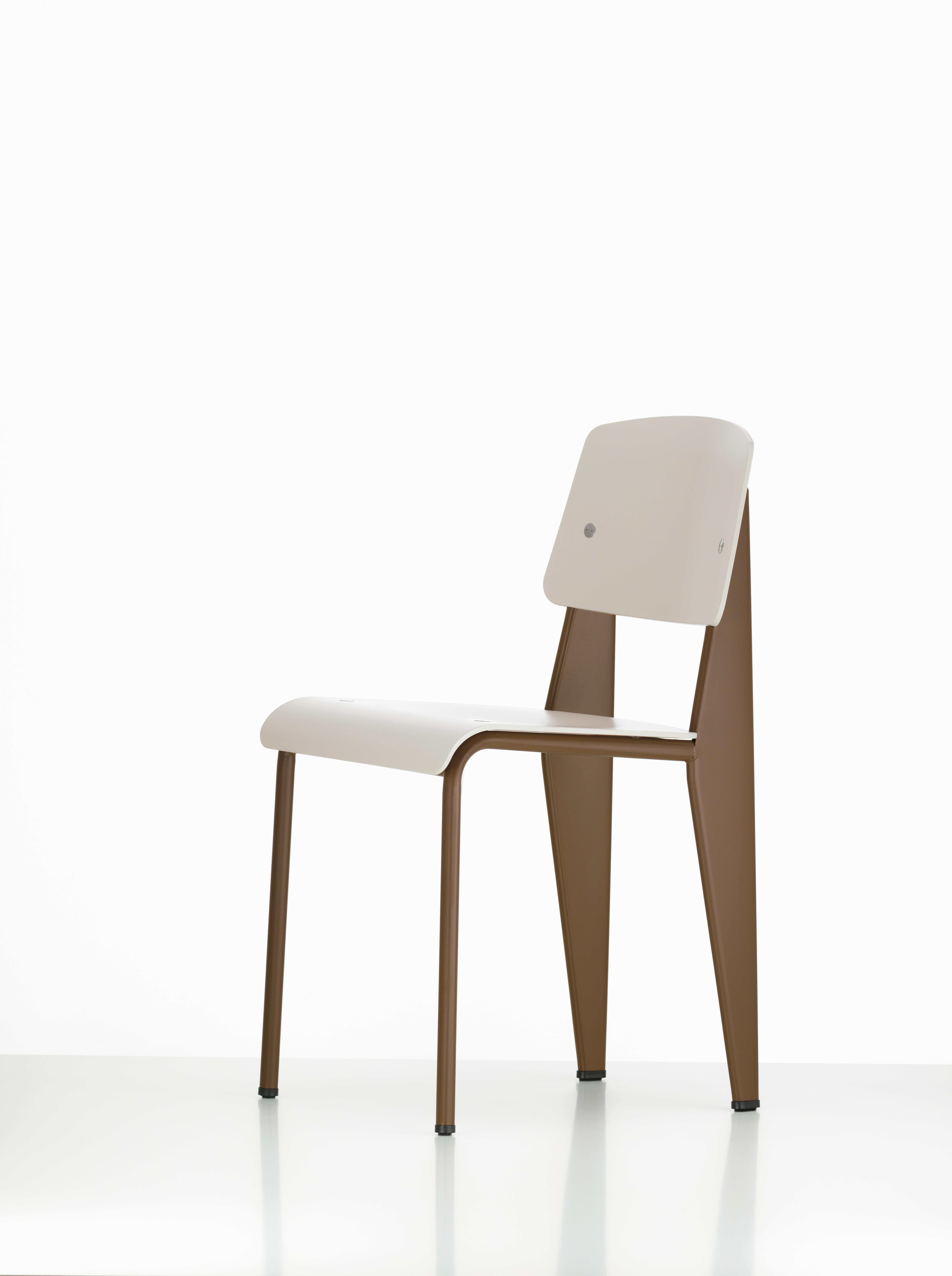 Jean Prouvé Standard Chair SP in Olive and Ecru White for Vitra 10