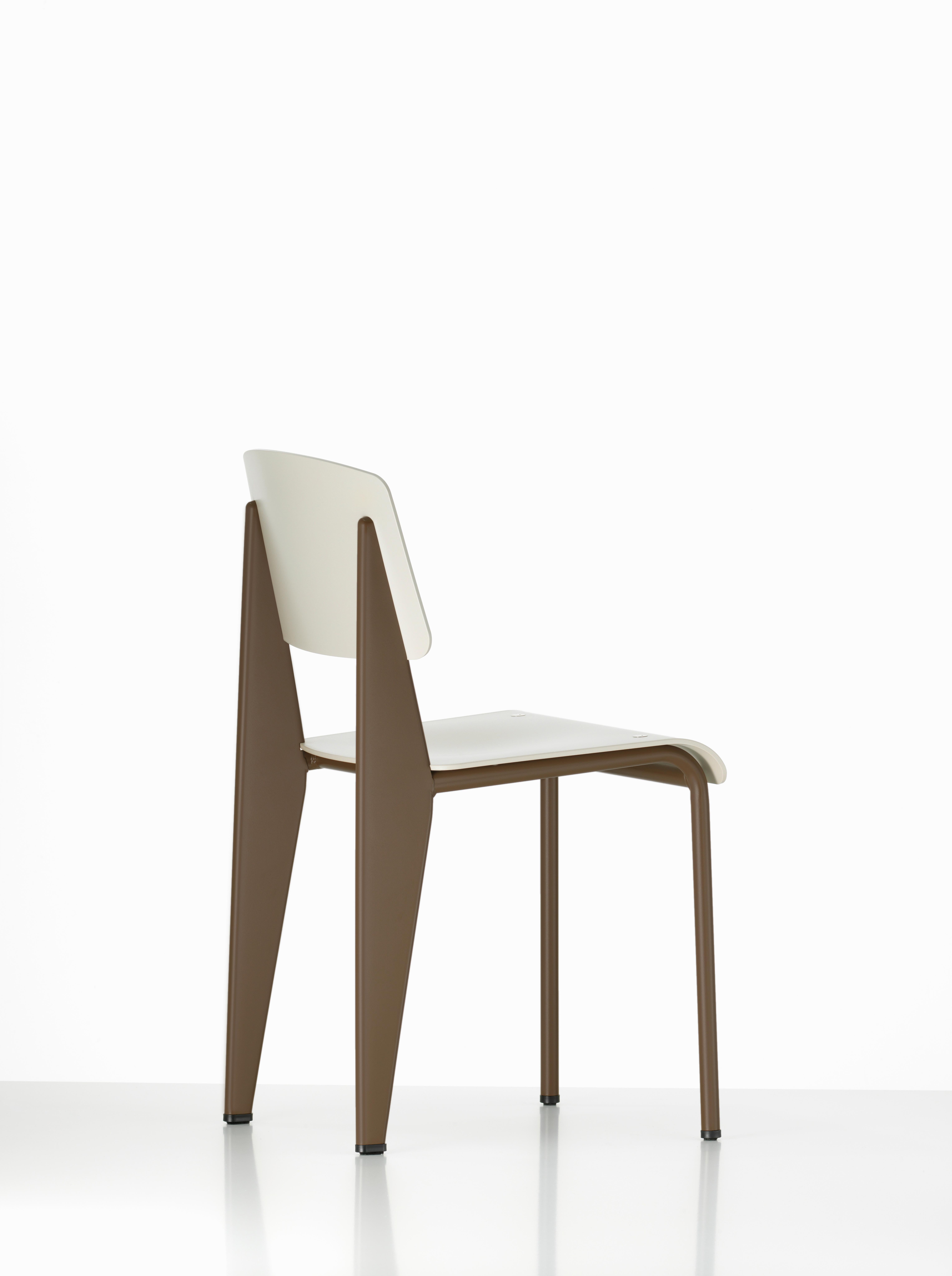 Jean Prouvé Standard Chair SP in Olive and Ecru White for Vitra 11
