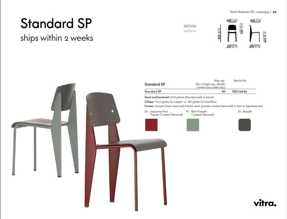 Contemporary Jean Prouvé Standard Chair SP in Olive and Ecru White for Vitra