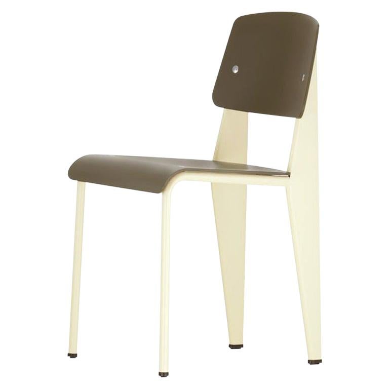 Jean Prouvé Standard Chair SP in Olive and Ecru White for Vitra