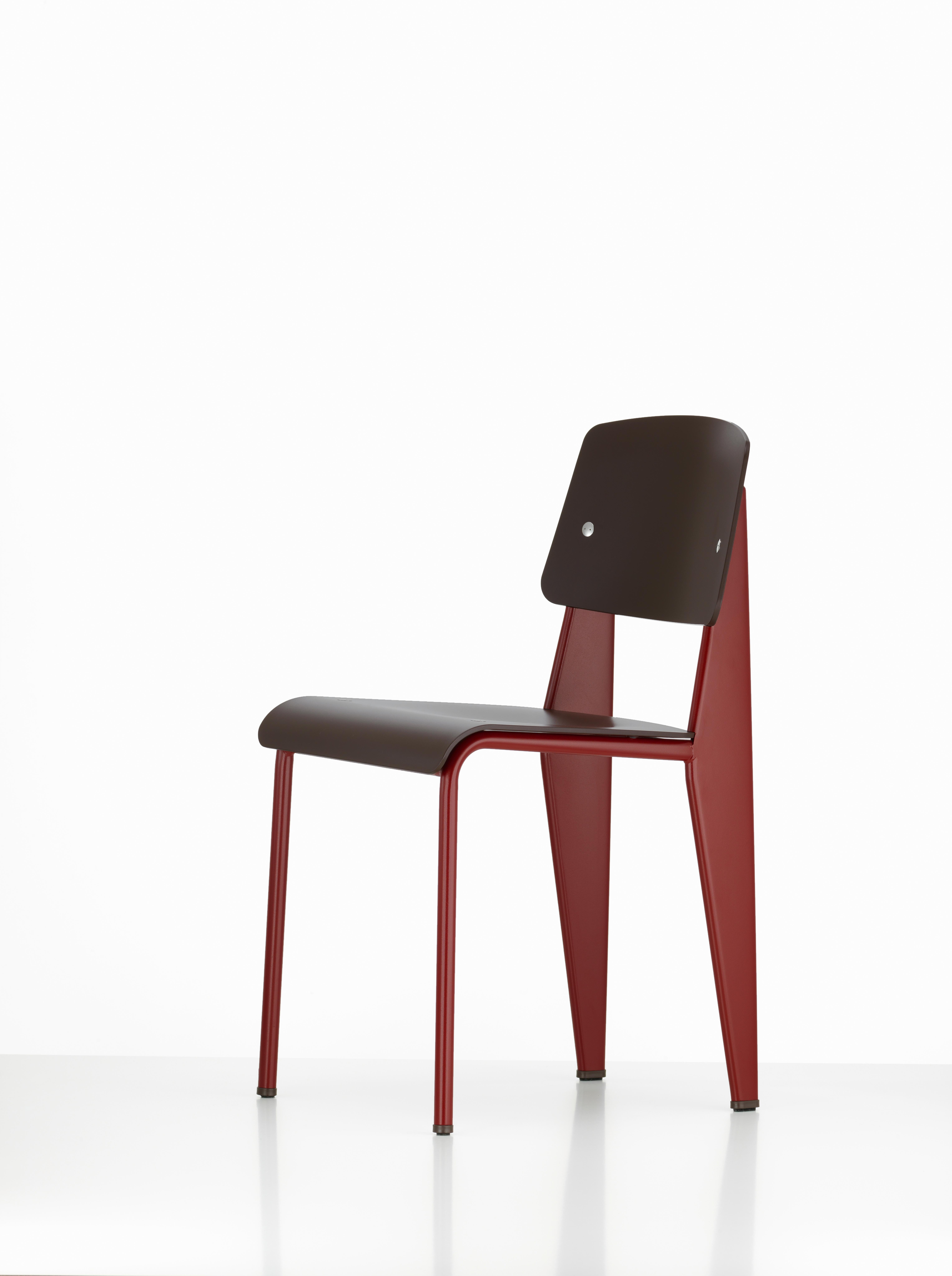 Swiss Jean Prouvé Standard Chair SP in Teak Brown and Mint for Vitra