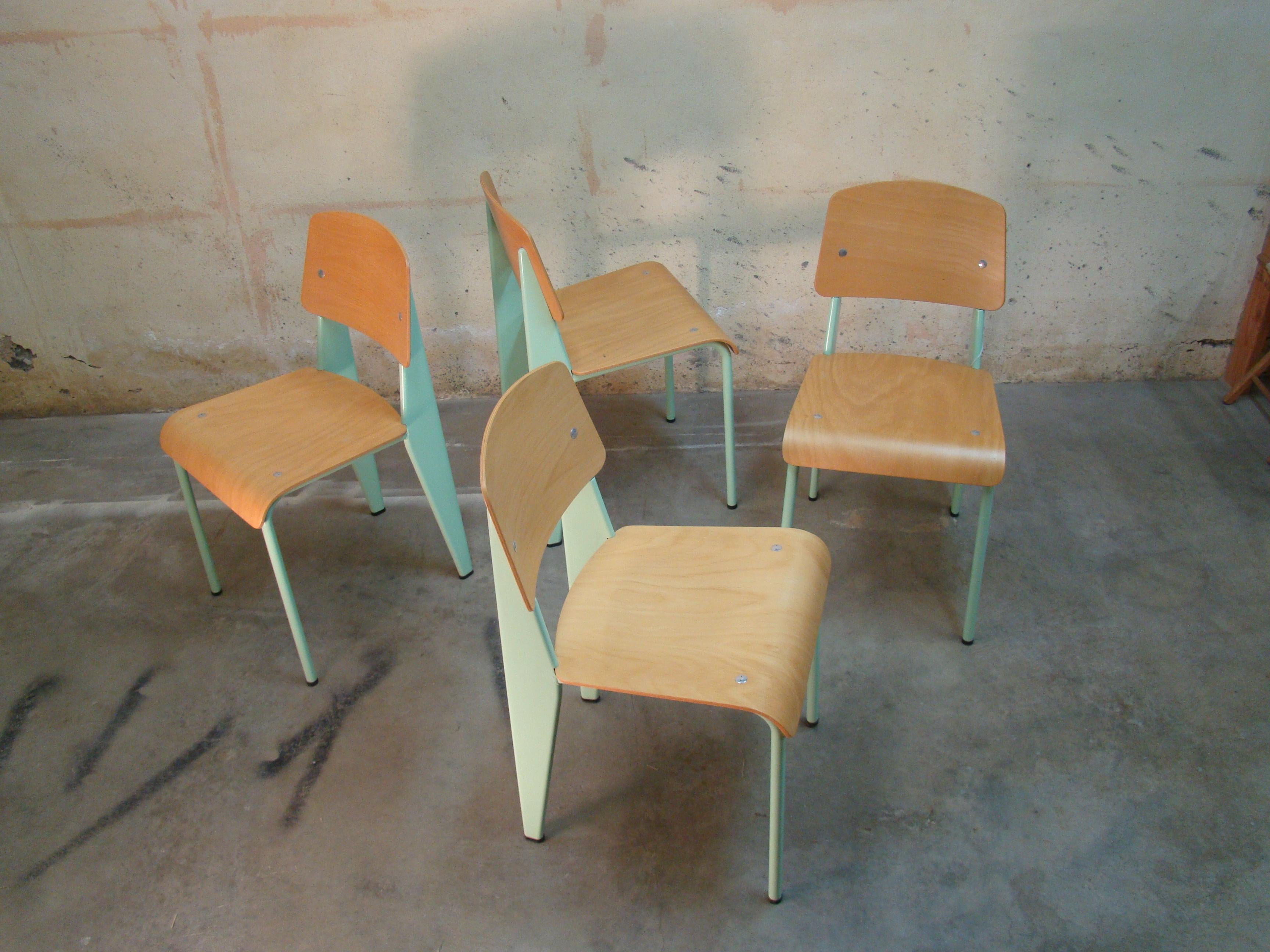 Stunning set of four Jean Prouvé 