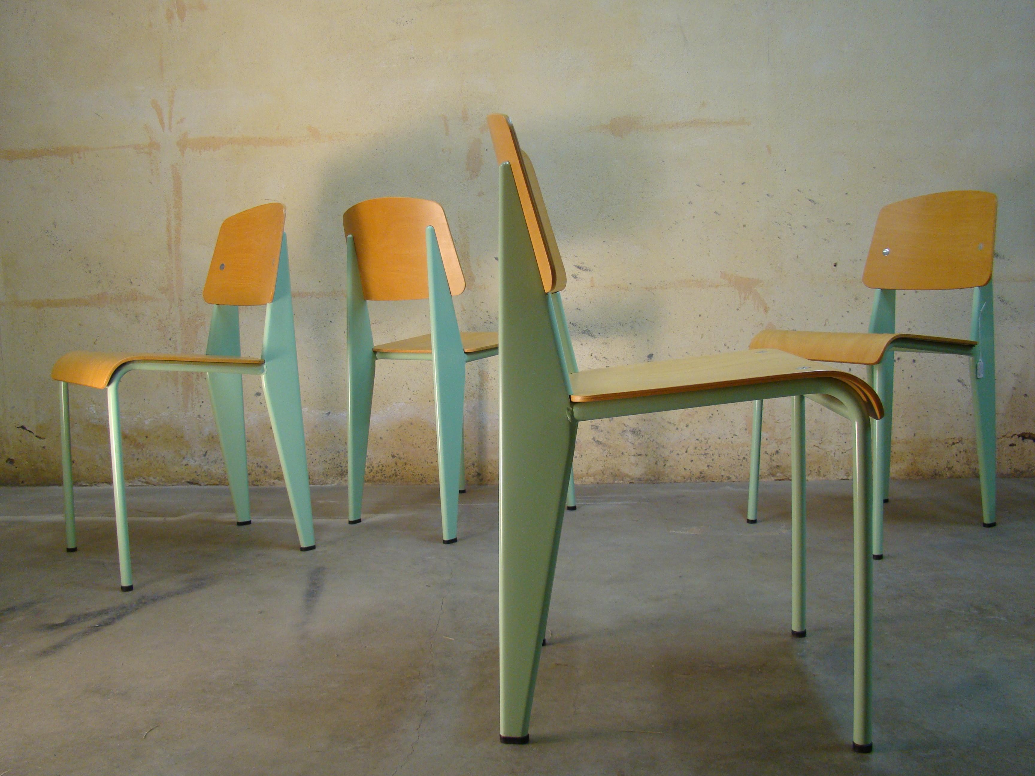 Enameled Jean Prouvé Standard Chairs
