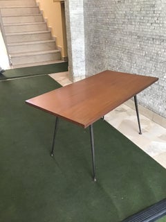 Jean Prouvé “Stile“ Coffee Table Wood Brass Painted Steel 1954 France