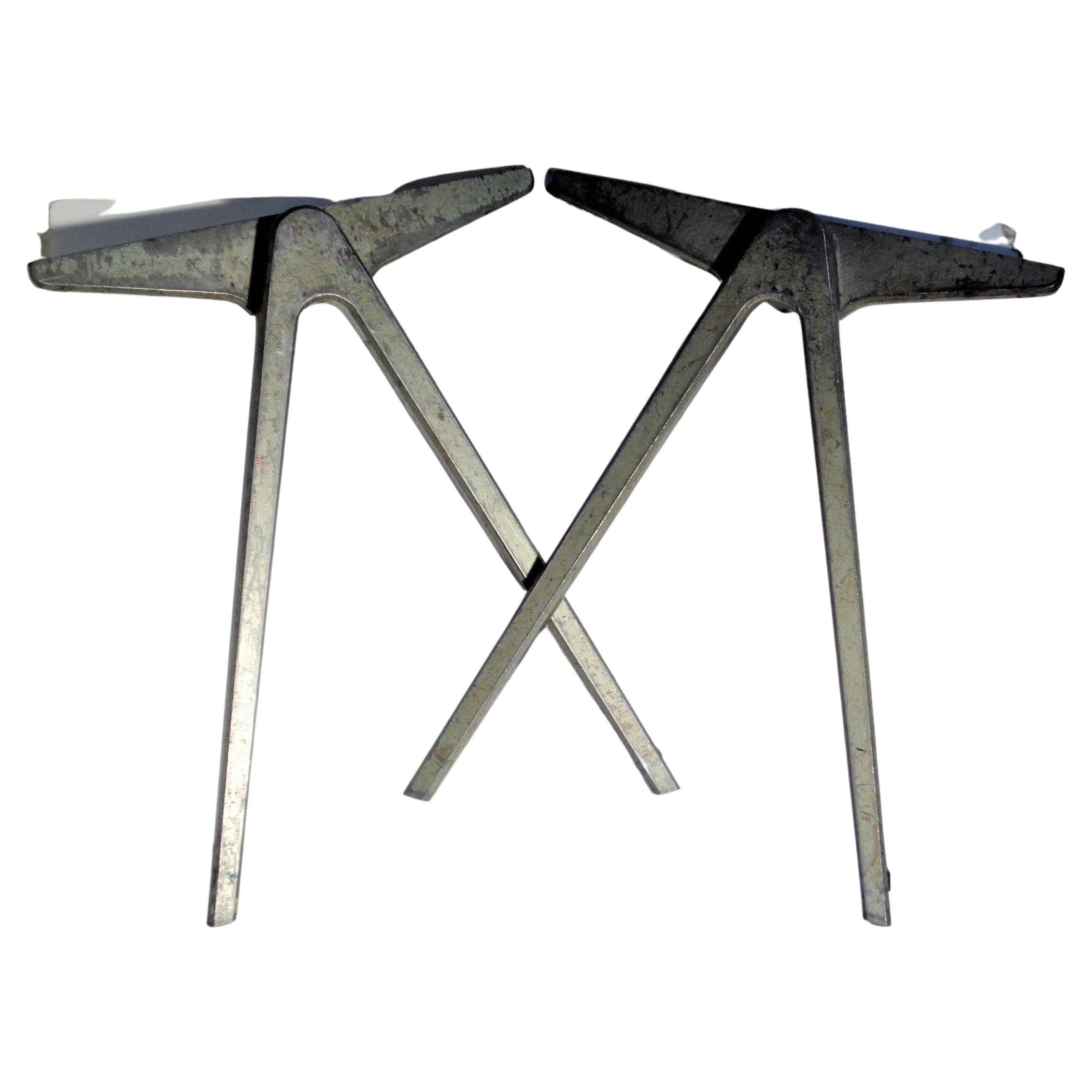 Mid-Century Modern  Jean Prouve style Aluminum Compass Table Legs by James Leonard for Esavian 