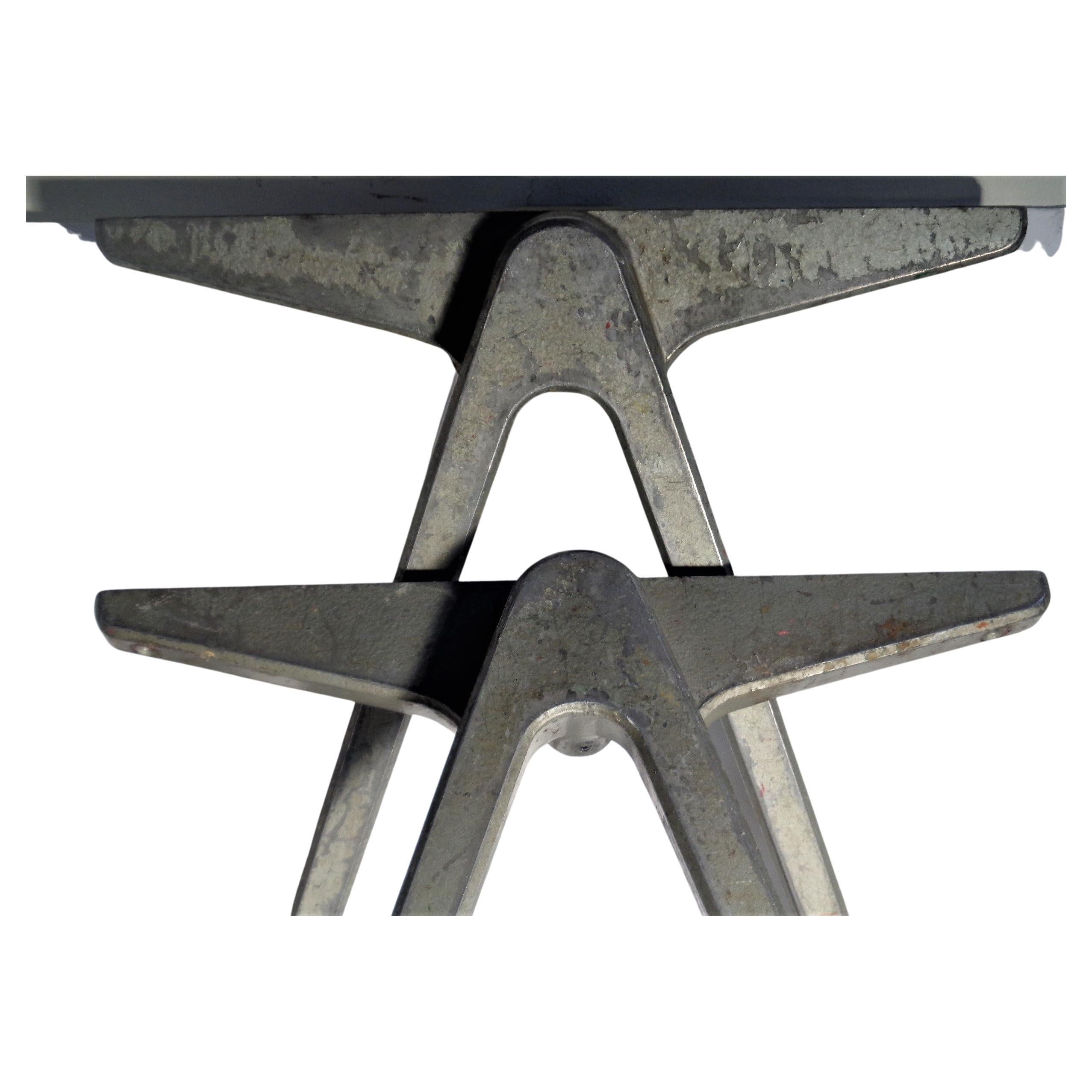 English  Jean Prouve style Aluminum Compass Table Legs by James Leonard for Esavian 