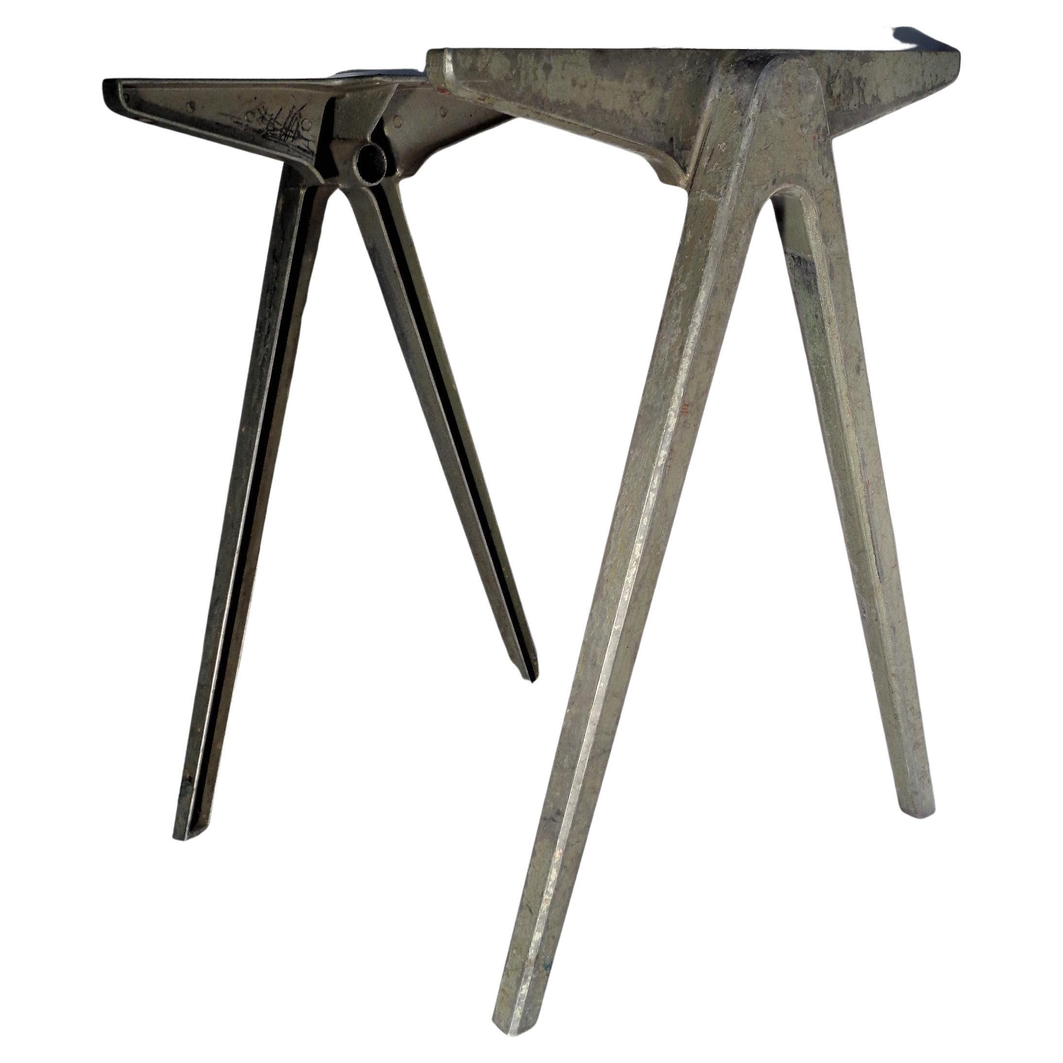  Kompass-Tischbeine aus Aluminium im Jean Prouve-Stil von James Leonard für Esavian  1