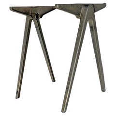 Used  Jean Prouve style Aluminum Compass Table Legs by James Leonard for Esavian 