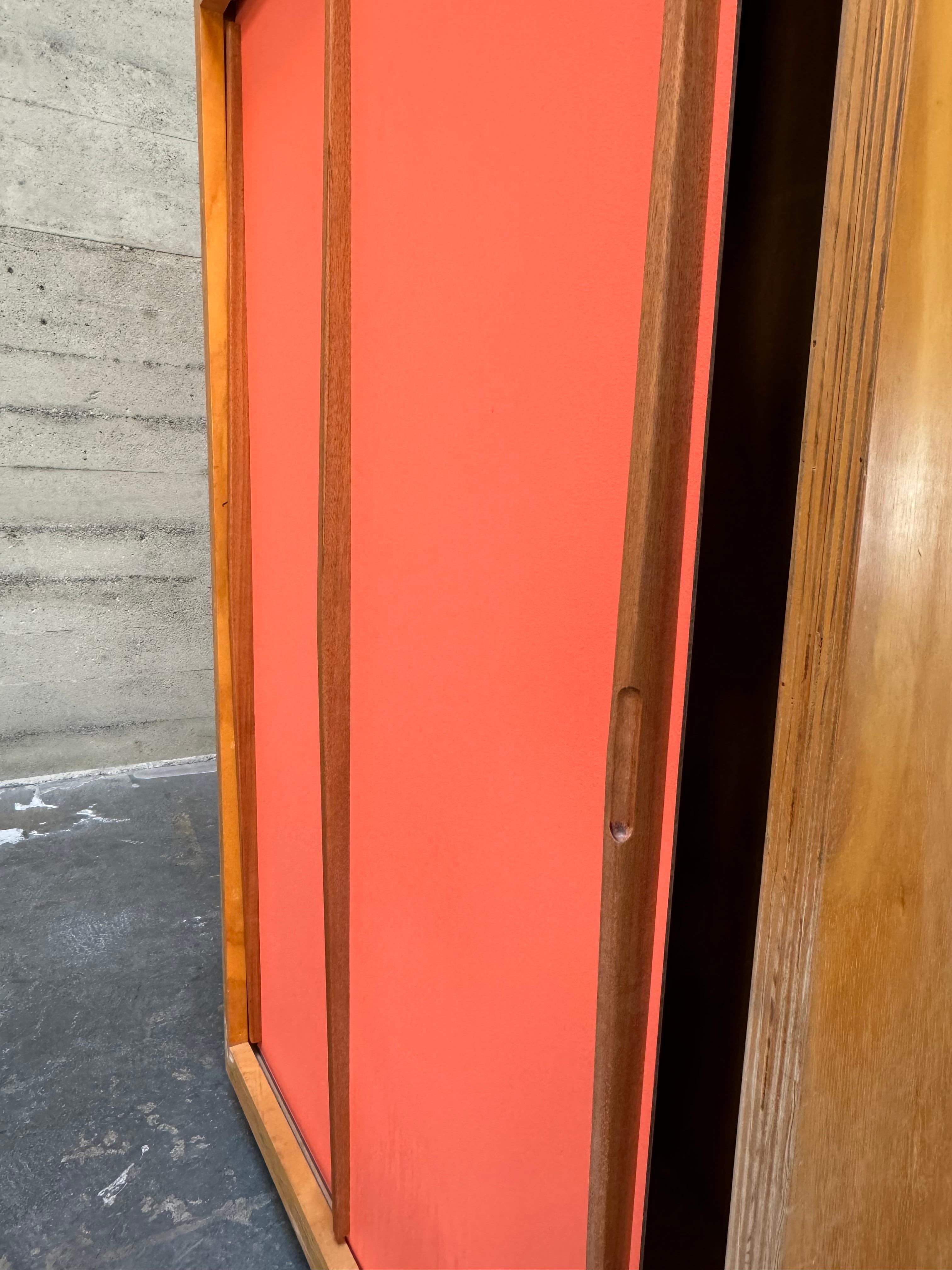 American Jean Prouve Style Cabinet with Sliding Doors #2 For Sale