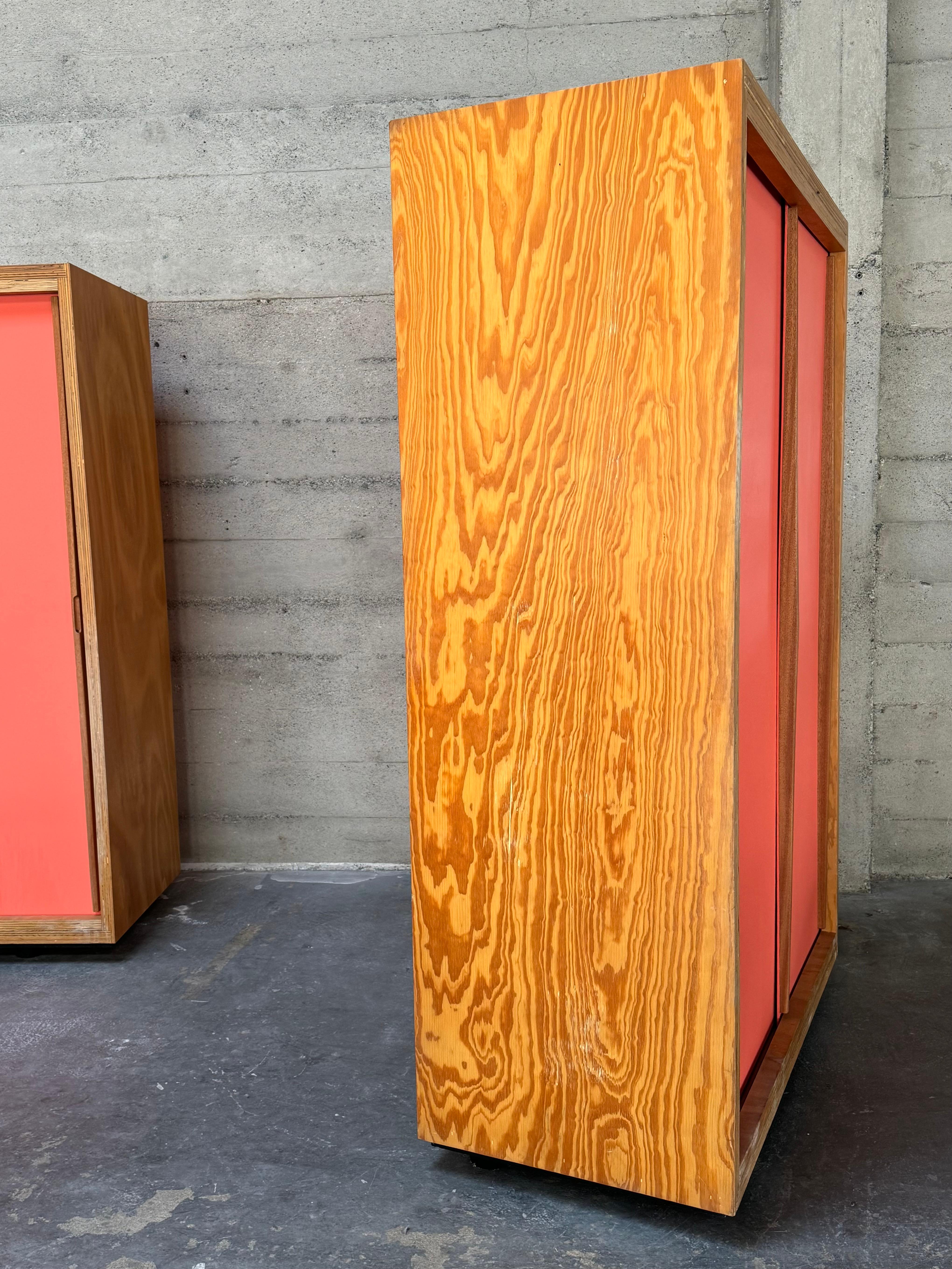 Plywood Jean Prouve Style Cabinet with Sliding Doors #2 For Sale