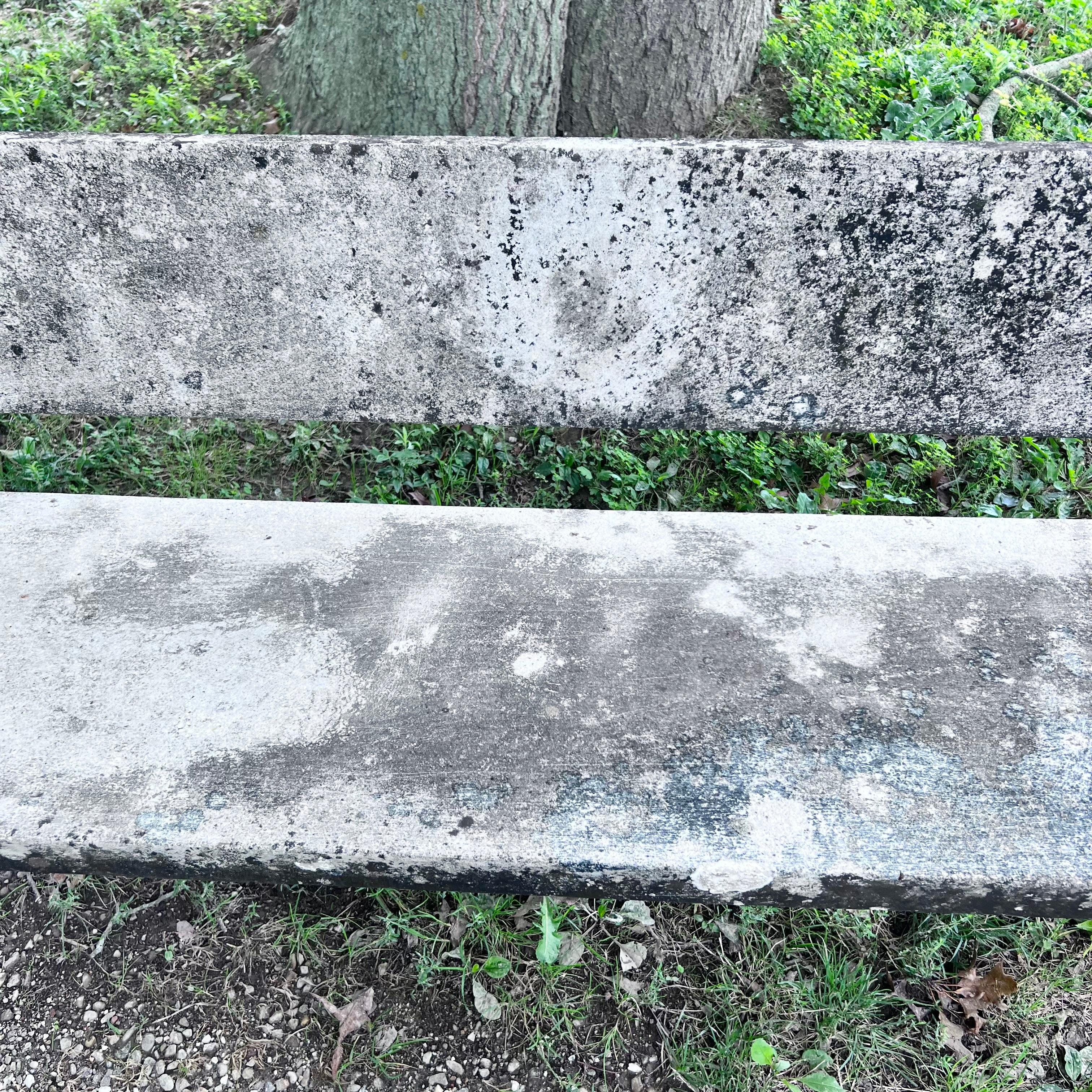 Mid-20th Century Jean Prouvé Style Concrete Bench, 1950s France