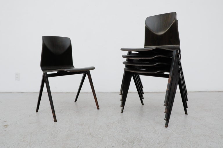 Mid-Century Jean Prouve Style Dark Espresso Toned Industrial 