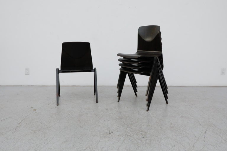 Mid-Century Jean Prouve Style Dark Espresso Toned Industrial 
