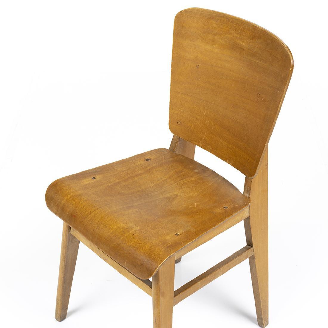 Mid-20th Century Jean Prouvé Style Dining Chairs, Set of Six, France, circa 1950s For Sale