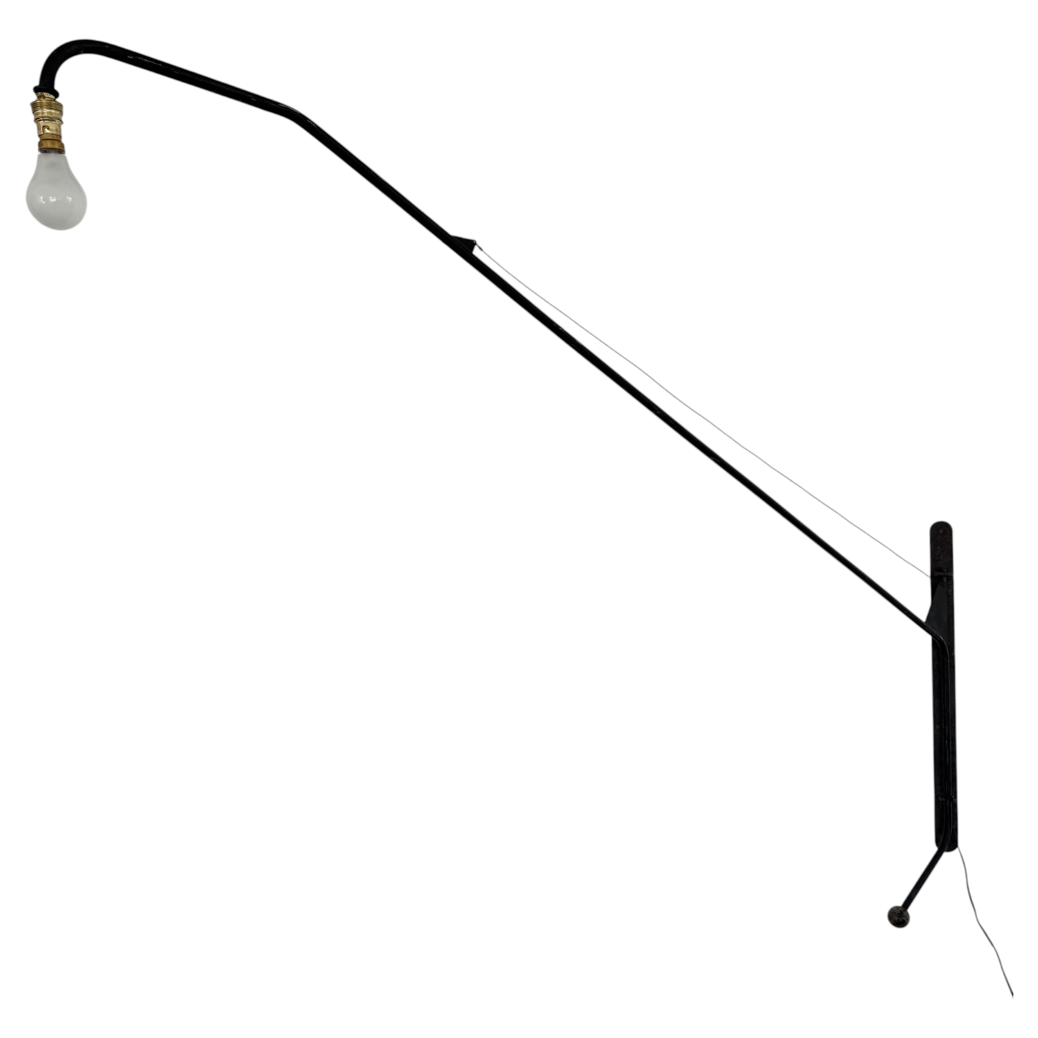Jean Prouvé Style 'Potence' Swing-Arm Wall Lamp, 1950s France