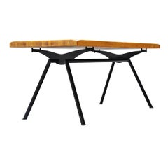 Jean Prouvé Style Quality Industrial Dining Table, France, 1960