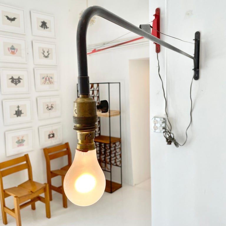 Jean Prouvé Style Swing Arm Jib Sconce For Sale at 1stDibs