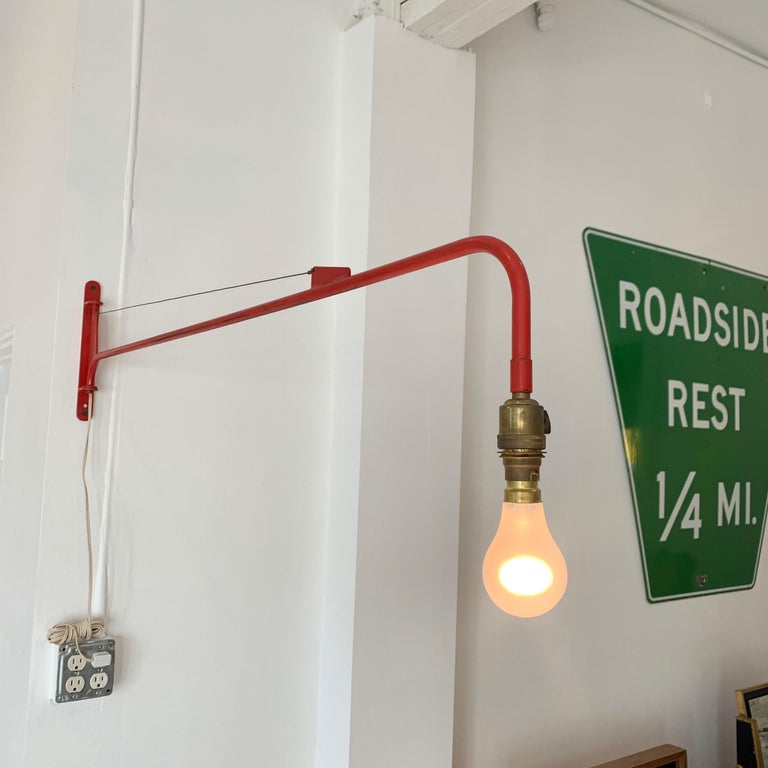 Jean Prouvé Style Swing Arm Jib Sconce For Sale at 1stDibs