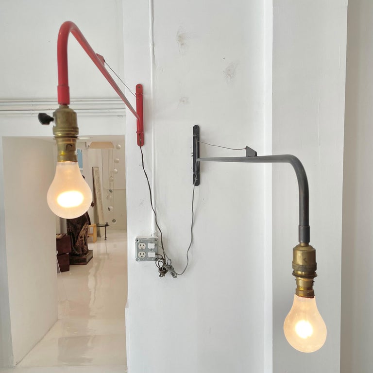 Jean Prouvé Style Swing Arm Jib Sconce For Sale at 1stDibs