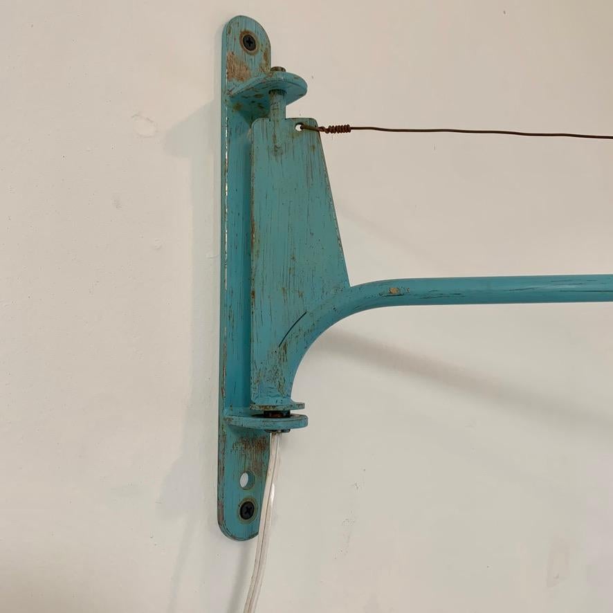 Jean Prouvé Style Swing Arm Jib Sconce In Good Condition For Sale In Los Angeles, CA