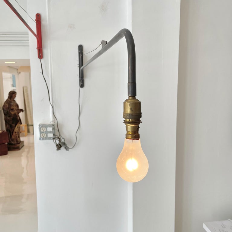 Jean Prouvé Style Swing Arm Jib Sconce For Sale at 1stDibs