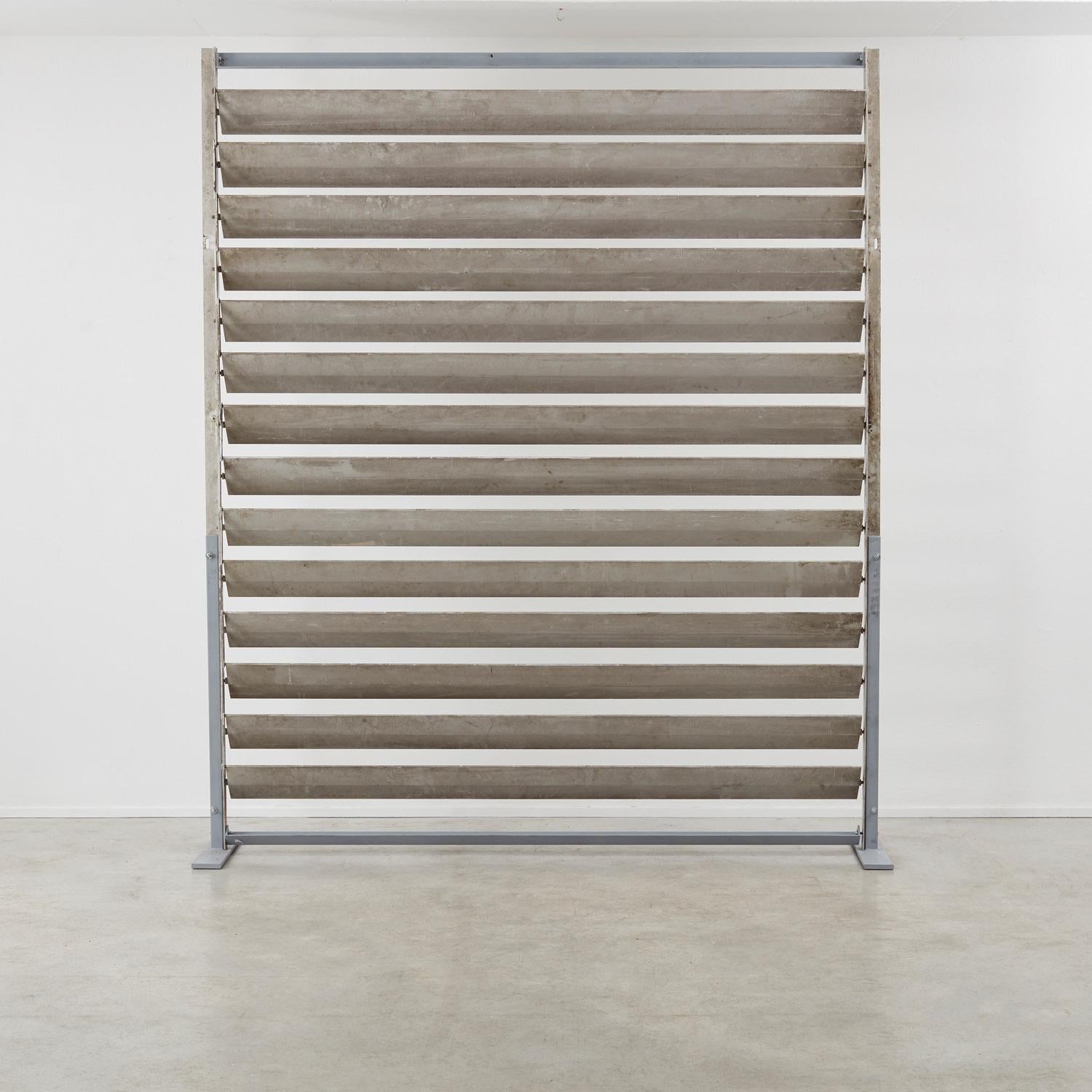 Jean Prouvé sunbreaker architectural metal shade / room divider - France, 1970s 8