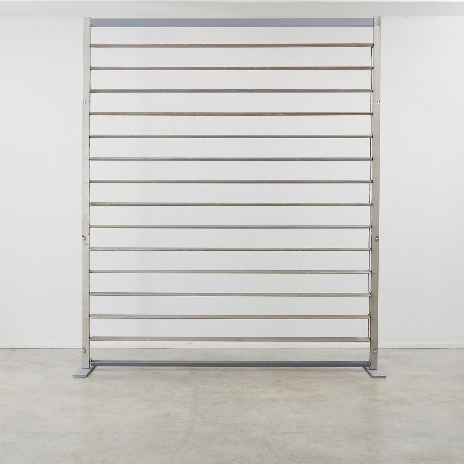 Jean Prouvé sunbreaker architectural metal shade / room divider - France, 1970s 10