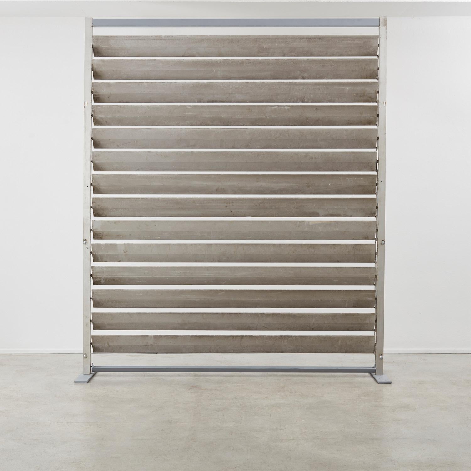 Modern Jean Prouvé sunbreaker architectural metal shade / room divider - France, 1970s