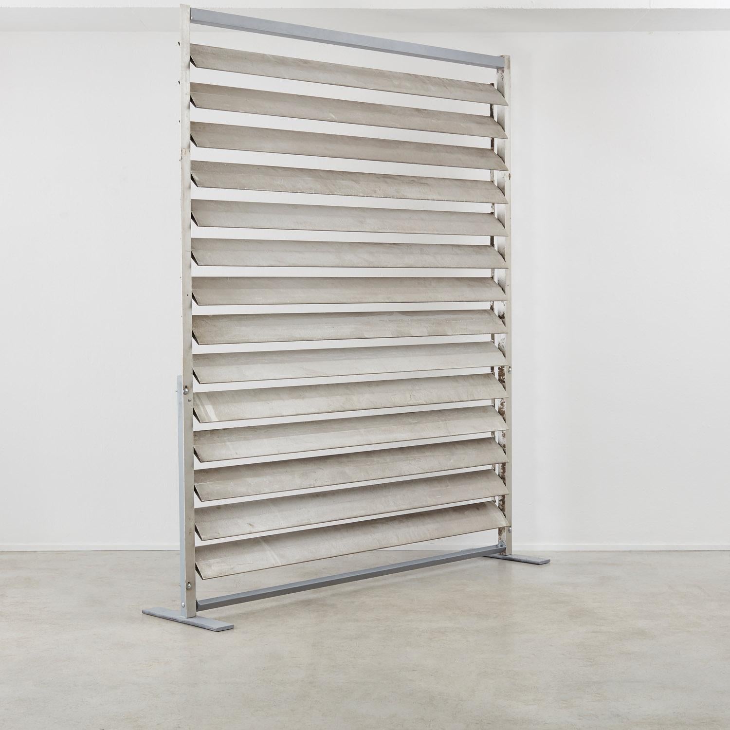 French Jean Prouvé sunbreaker architectural metal shade / room divider - France, 1970s