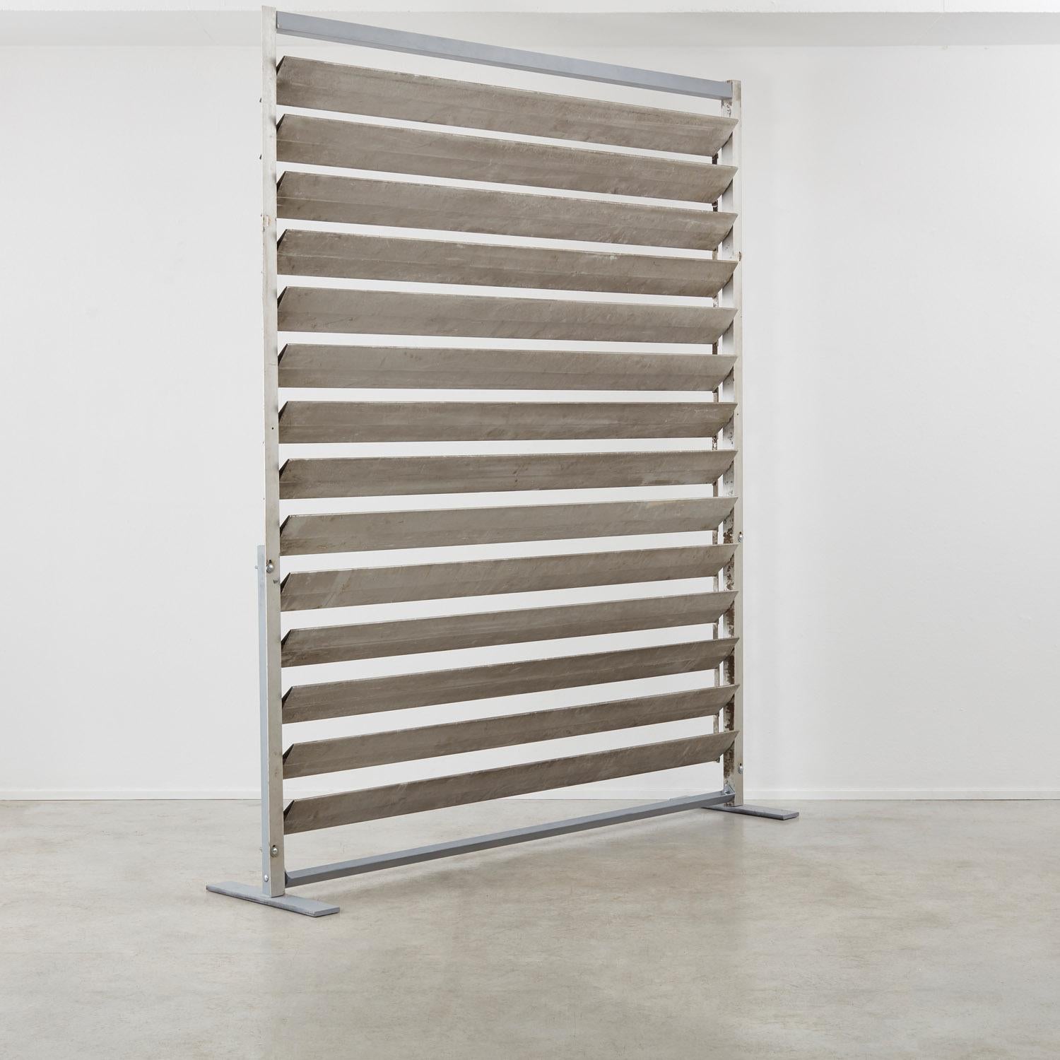 Late 20th Century Jean Prouvé sunbreaker architectural metal shade / room divider - France, 1970s