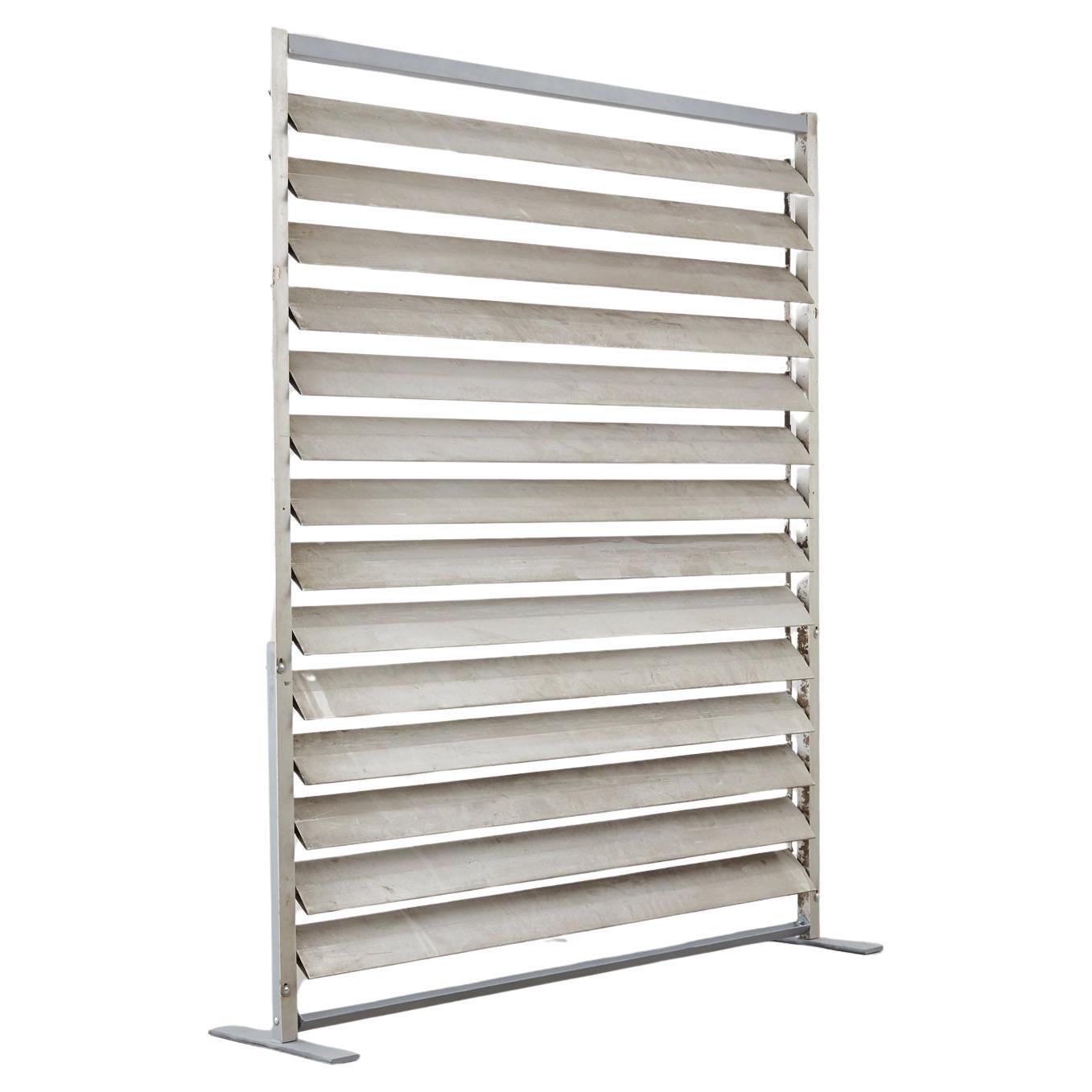 Jean Prouvé sunbreaker architectural metal shade / room divider - France, 1970s
