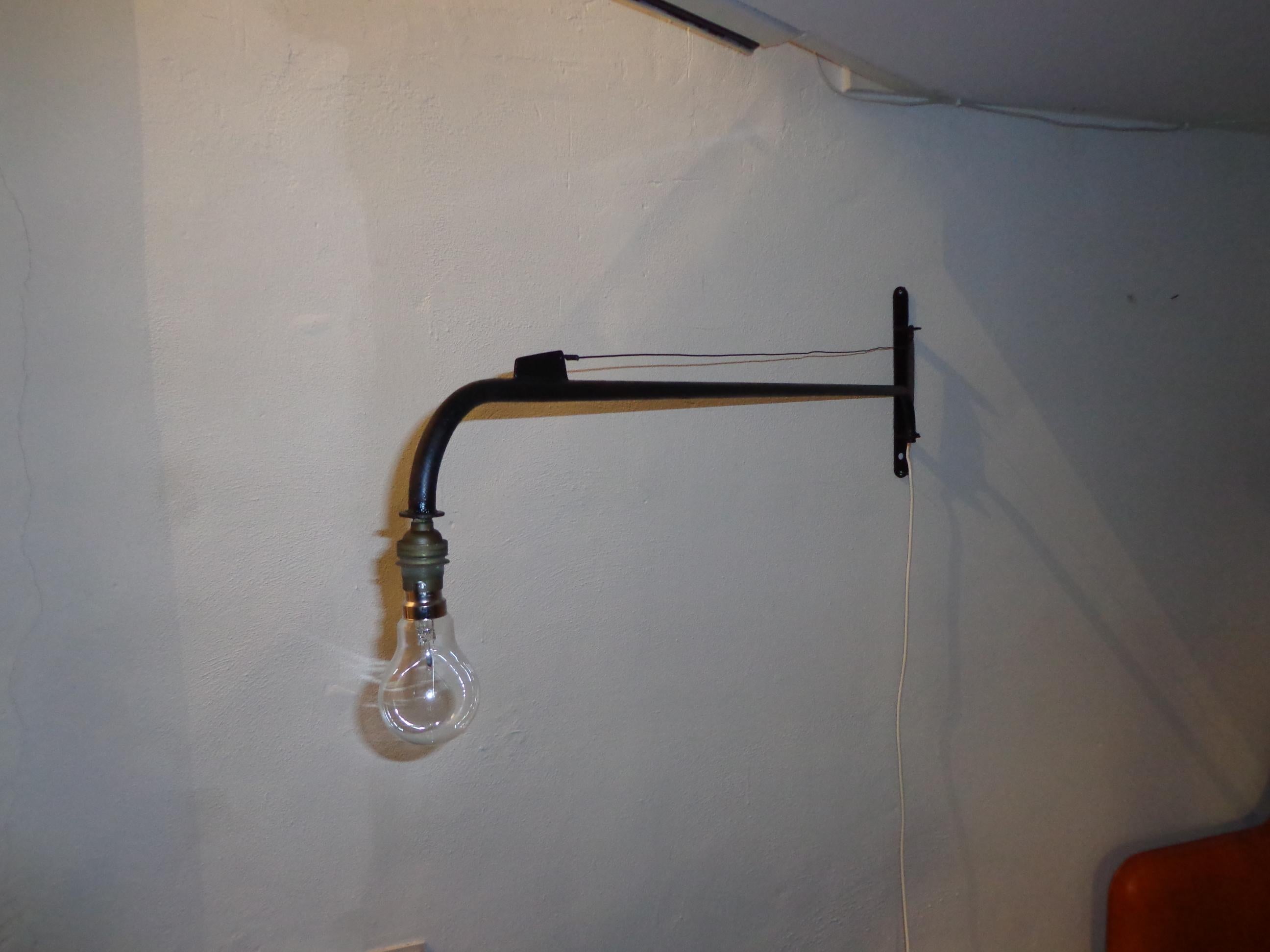 Mid-Century Modern Jean Prouvé Swing Jib Wall Light, 1950s