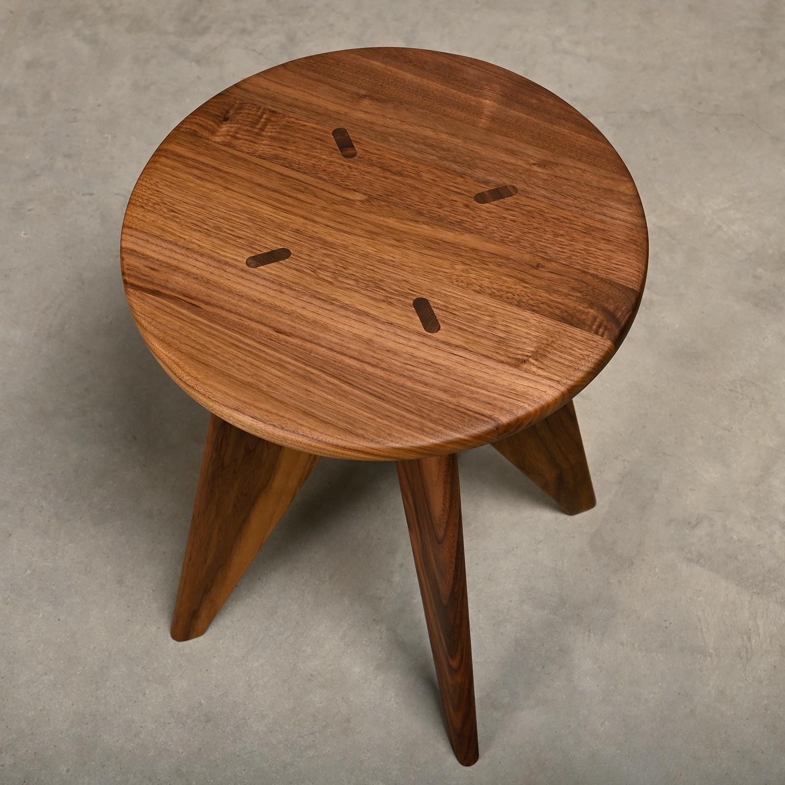 Mid-20th Century Jean Prouvé Tabouret Solvay / Bois Stool in Solid Natural Walnut by Vitra For Sale