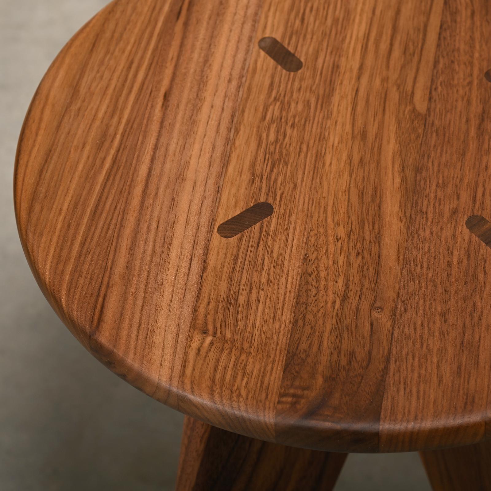 Jean Prouvé Tabouret Solvay / Bois Stool in Solid Natural Walnut by Vitra For Sale 1