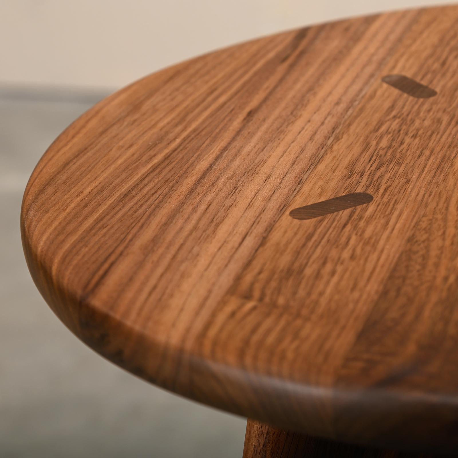 Jean Prouvé Tabouret Solvay / Bois Stool in Solid Natural Walnut by Vitra For Sale 2