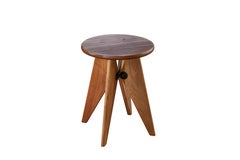 Jean Prouvé Tabouret Solvay Stool in American Walnut by Vitra