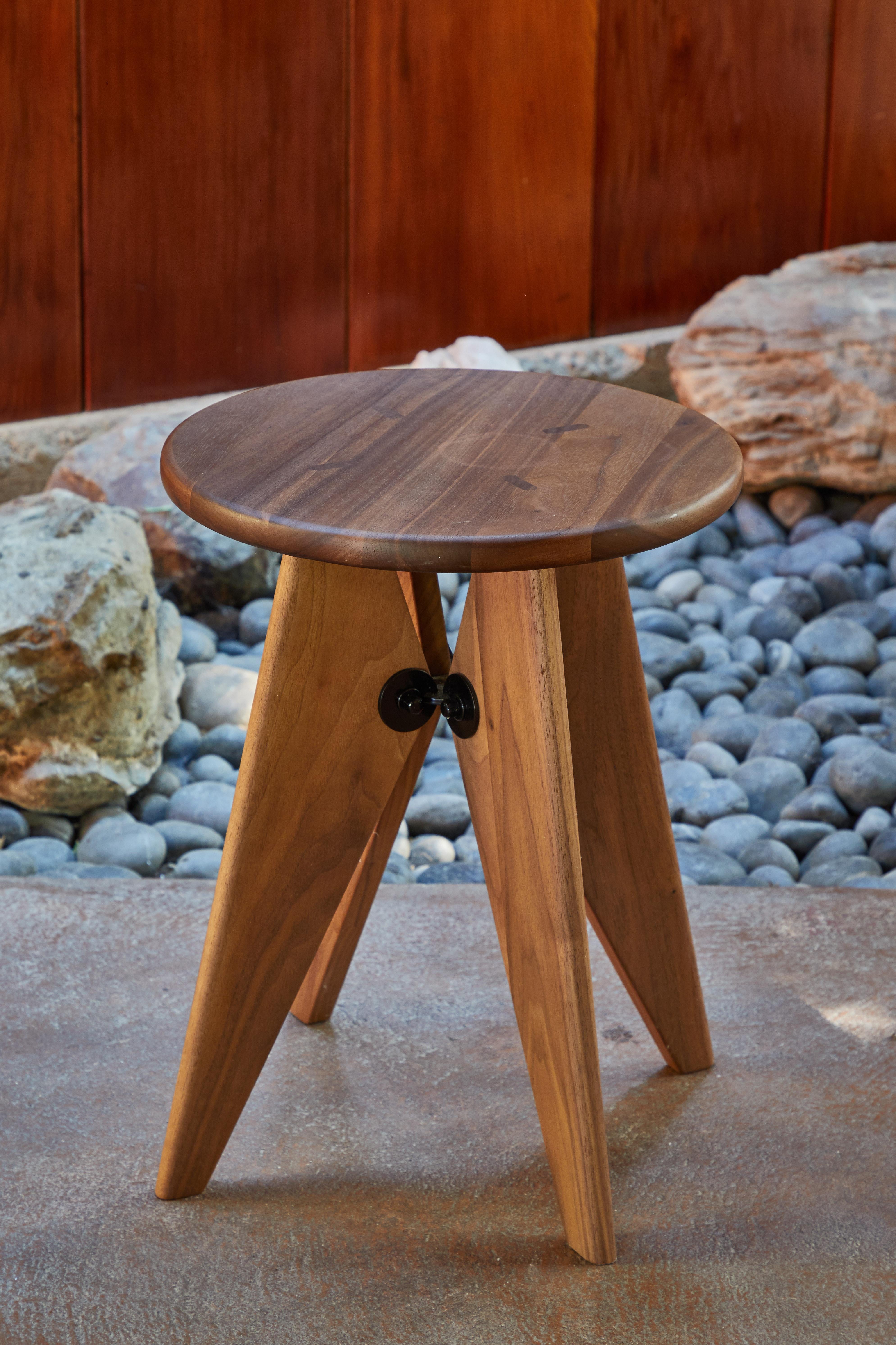 Jean Prouvé Tabouret Solvay Stool in American Walnut by Vitra at 1stDibs