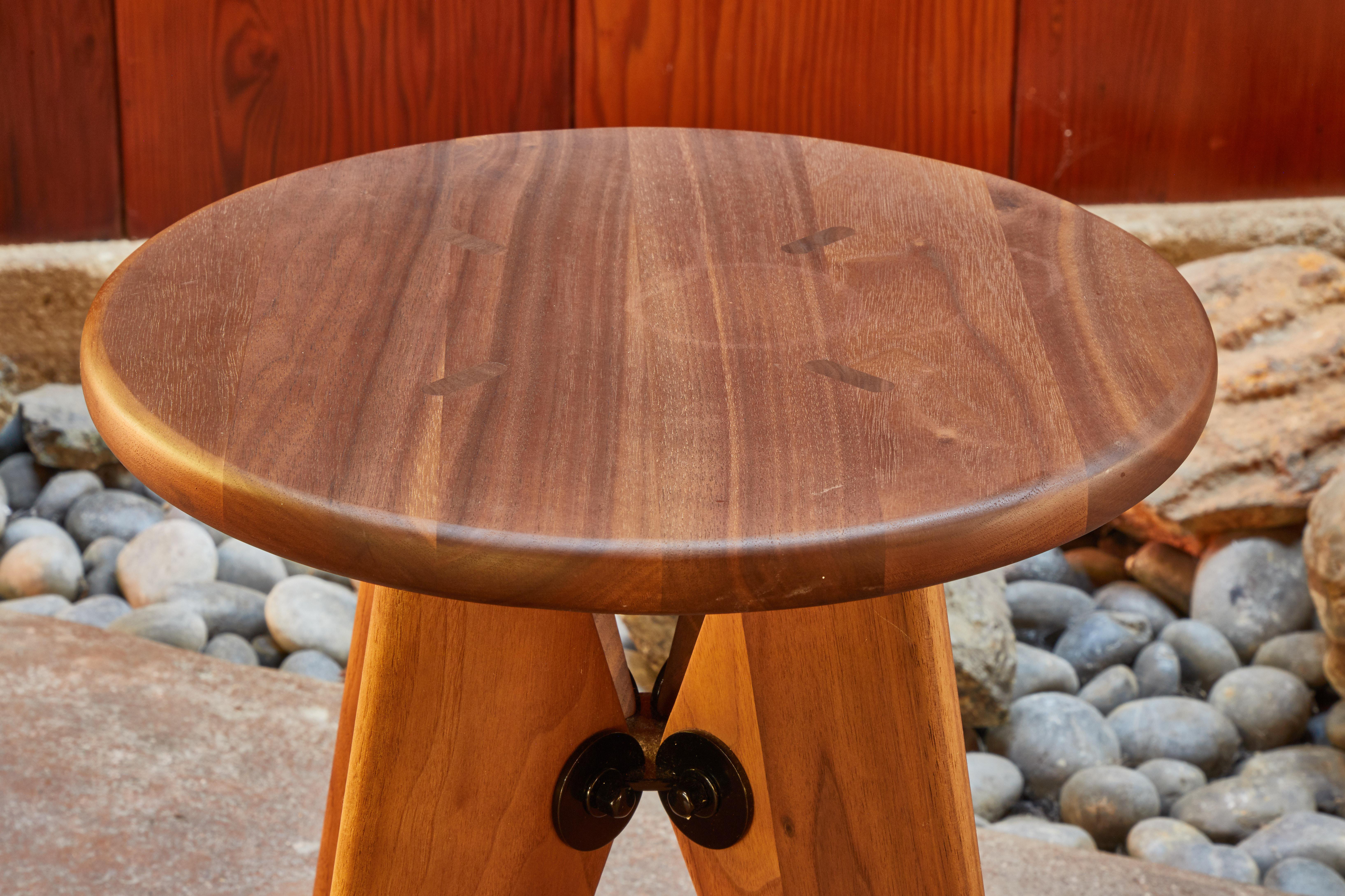 Jean Prouvé Tabouret Solvay Stool in American Walnut by Vitra In Good Condition In Glendale, CA