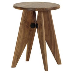 Jean Prouvé Tabouret / Stool Solvay in solid American Walnut by Vitra 