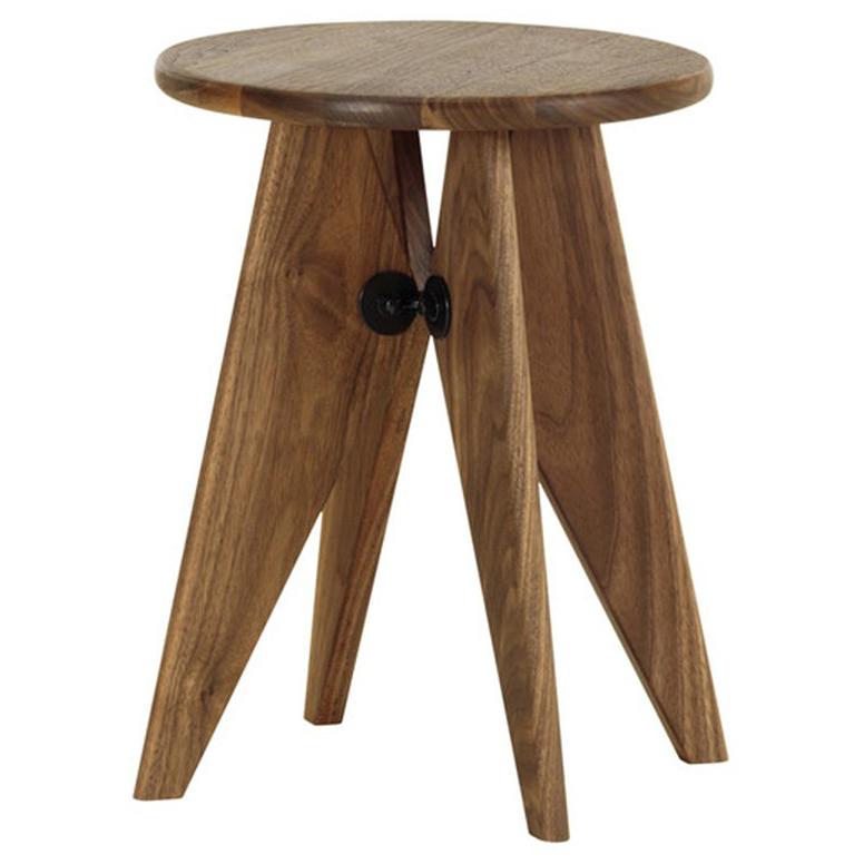 Jean Prouvé Tabouret / Stool Solvay in Solid Smoked Oak by Vitra In New Condition In Amsterdam, NL