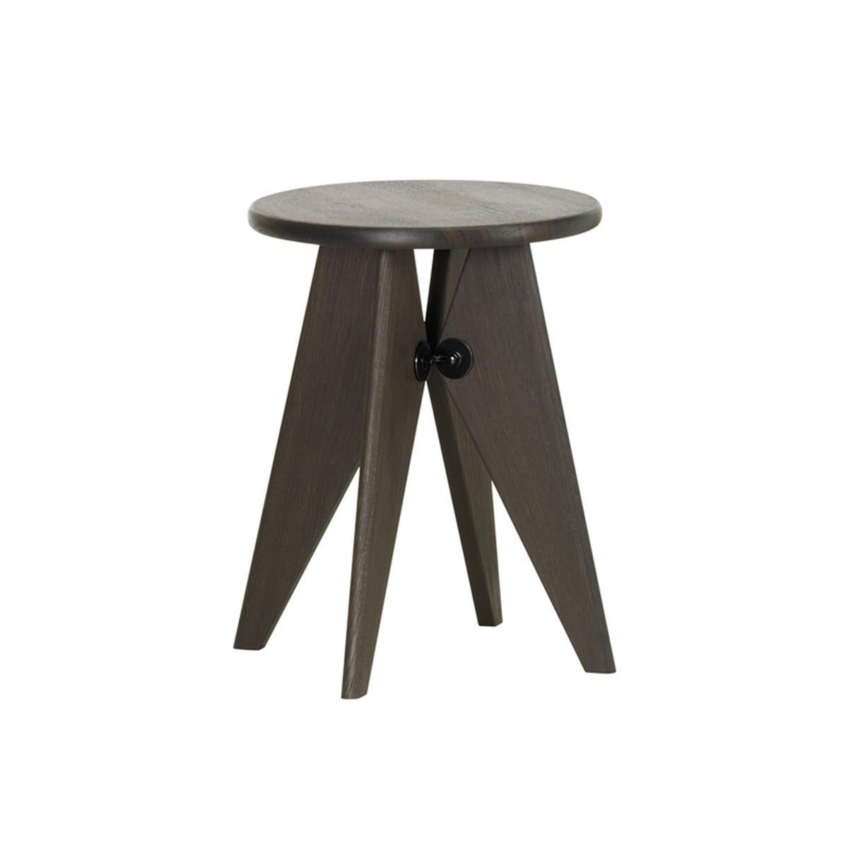 Jean Prouvé Tabouret / Stool Solvay in Solid Smoked Oak by Vitra