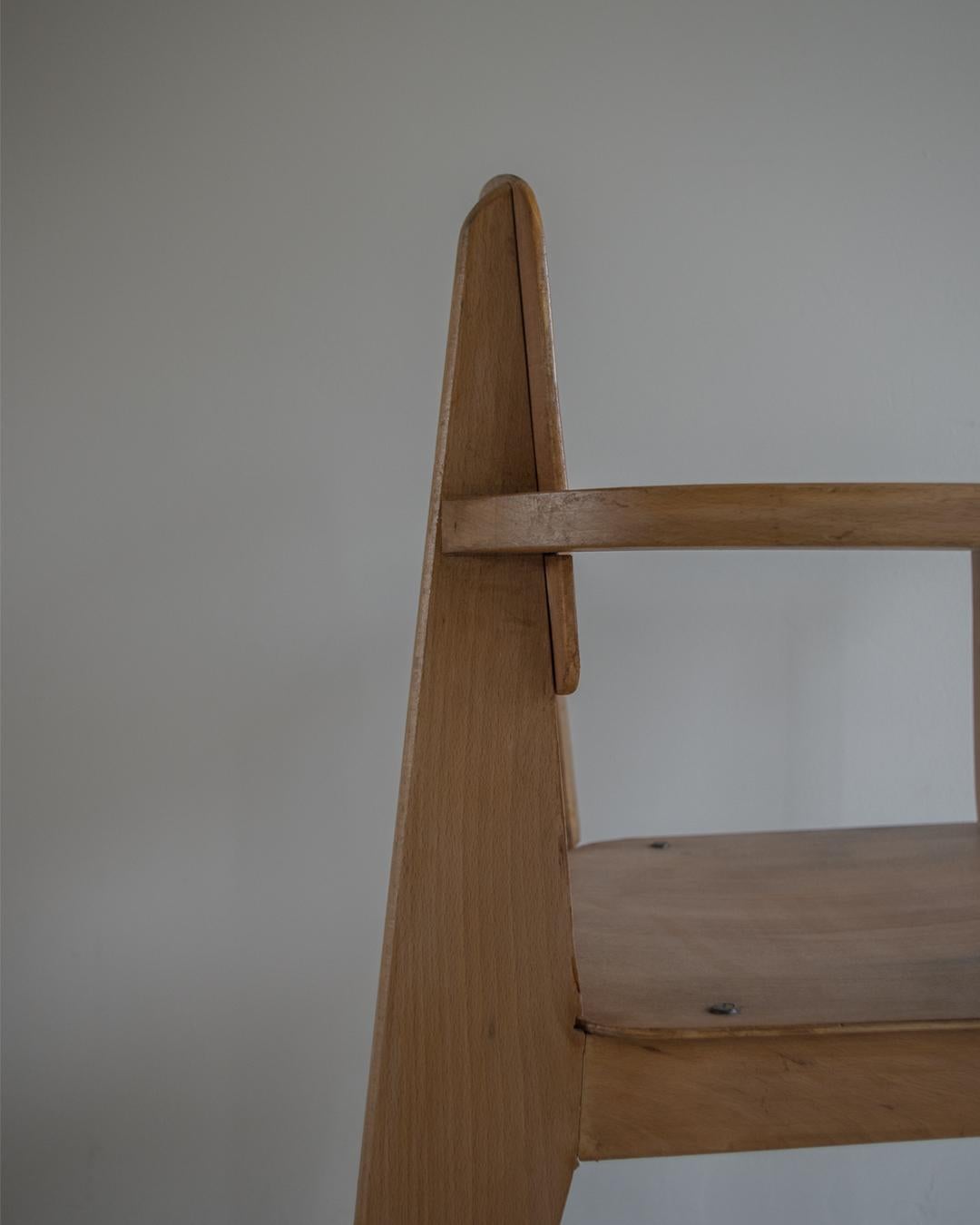 Attributed to Jean Prouvé - Tout Bois - Wooden Armchair - France circa 1950s For Sale 6