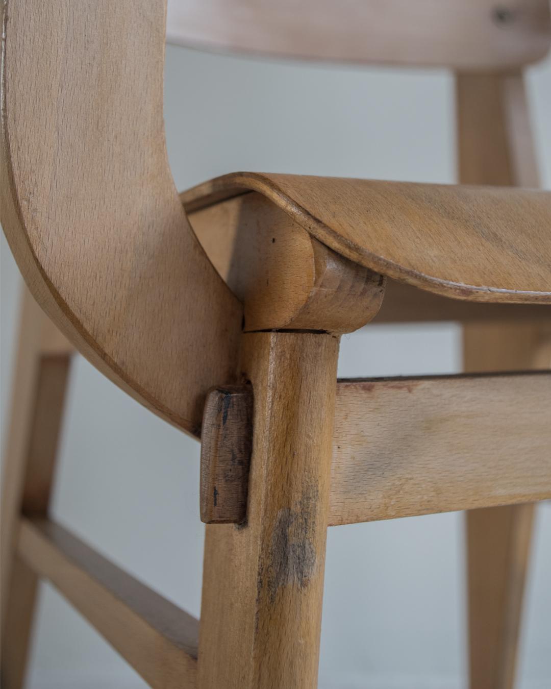 Attributed to Jean Prouvé - Tout Bois - Wooden Armchair - France circa 1950s For Sale 7