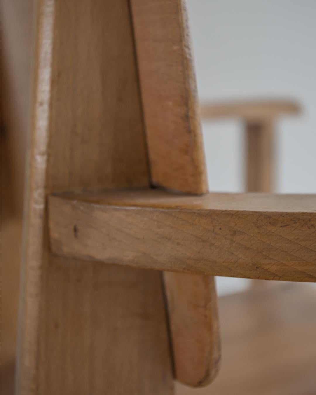 Attributed to Jean Prouvé - Tout Bois - Wooden Armchair - France circa 1950s For Sale 11