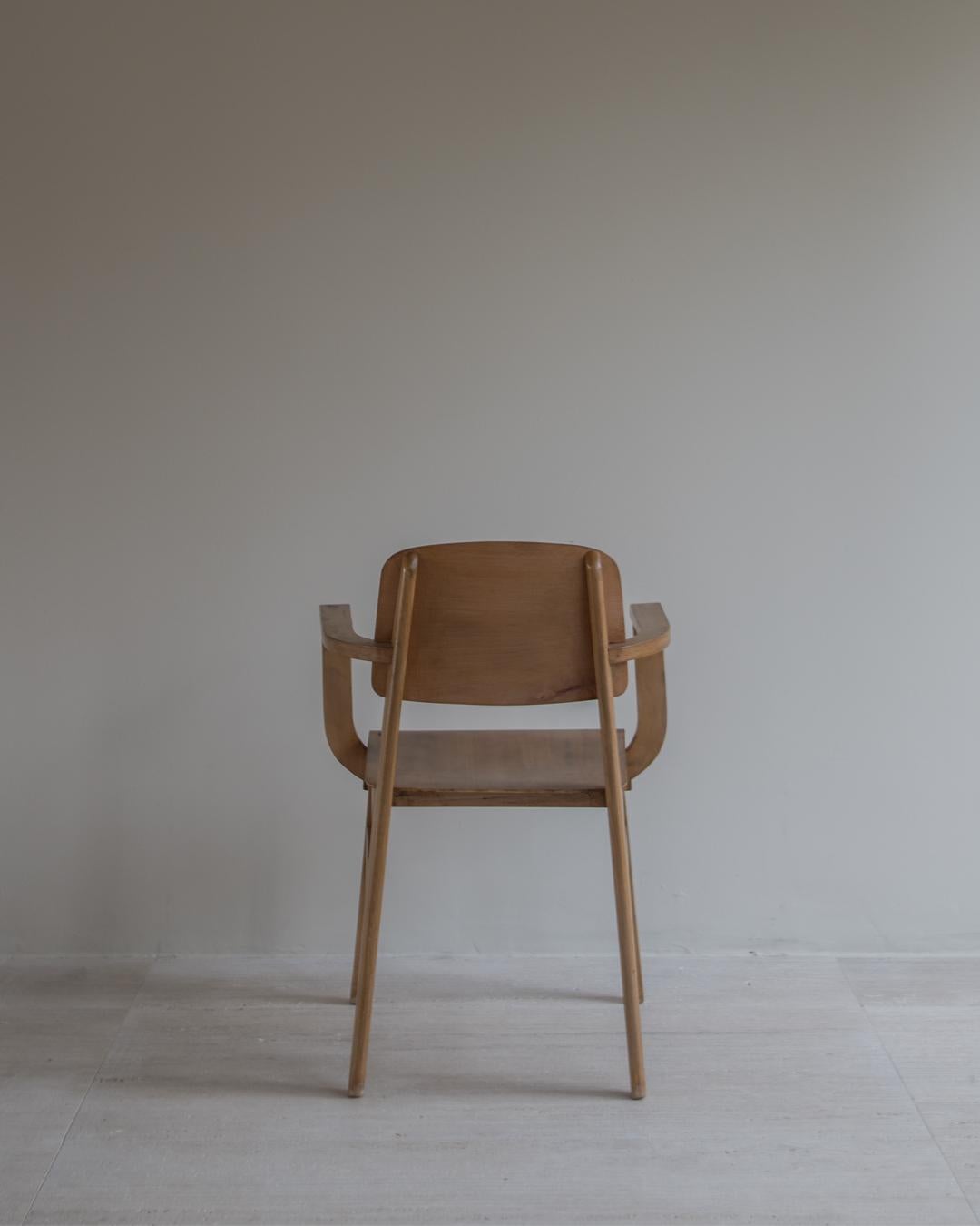 Attributed to Jean Prouvé - Tout Bois - Wooden Armchair - France circa 1950s For Sale 2