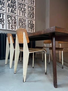 Jean Prouvé White Métropole N. 305 Chair, Set of 4