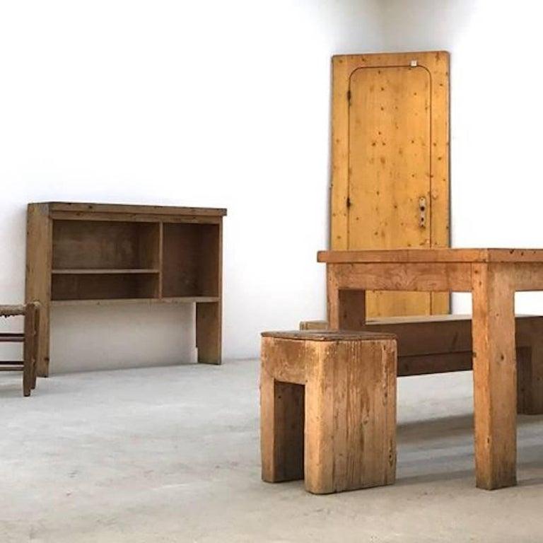 Mid-Century moderno Jean Prouvé con Guy Rey-Millet, Tavolo da sala da pranzo, Wood, Refuge de la Vanoise in vendita