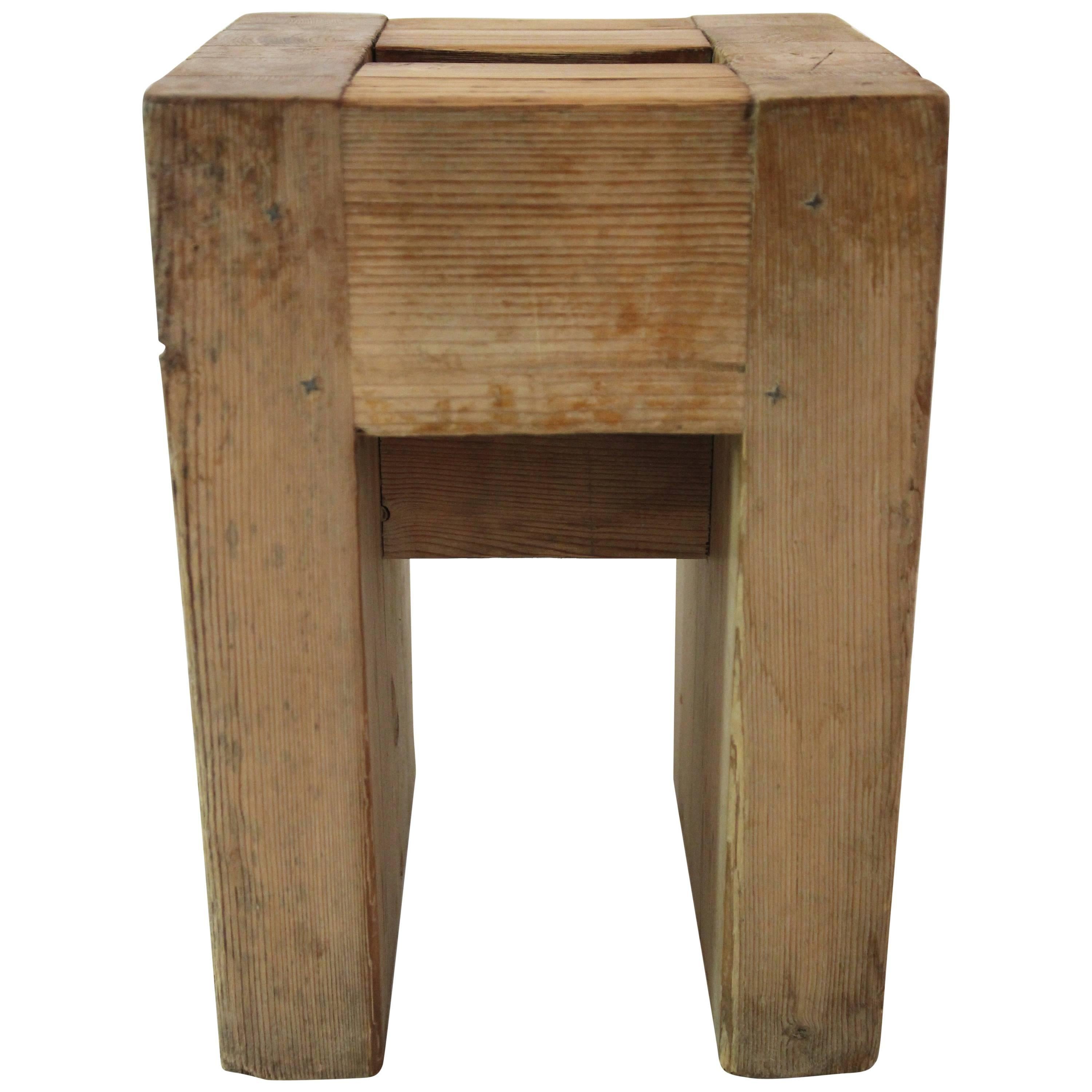 Wood Jean Prouvé with Guy Rey-Millet, Pair of Stools and One Bench, circa 1967